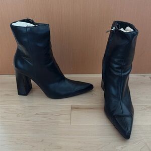 Zara Ankle Heeled Black Boots